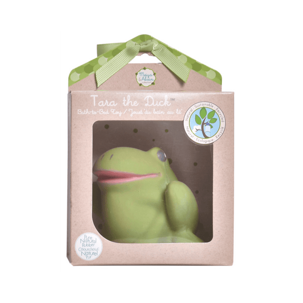 Gemba the Frog Organic Natural Rubber Teether, Rattle & Bath Toy