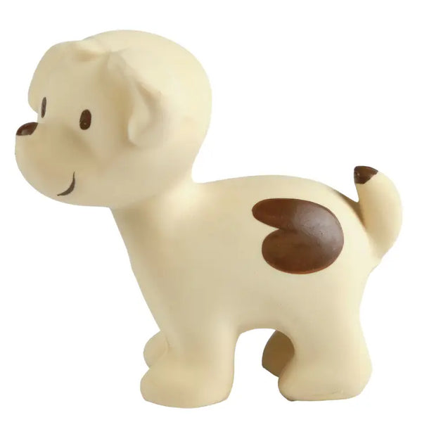 Tikiri Toys- Puppy Organic Natural Rubber Rattle, Teether & Bath Toy