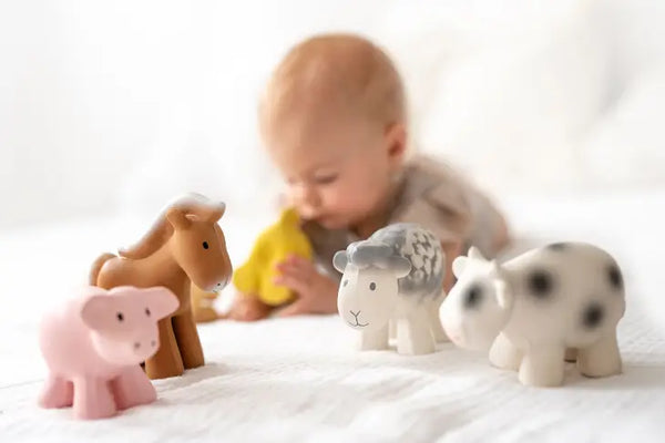 Tikiri Toys- Horse Organic Natural Rubber Rattle, Teether & Bath Toy