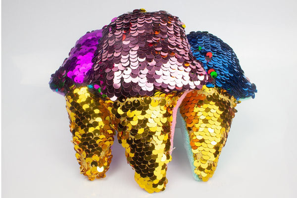 Mermaid Sequin Ice Cream Cone Pillow - Three LiL Monkeys Three LiL Monkeys