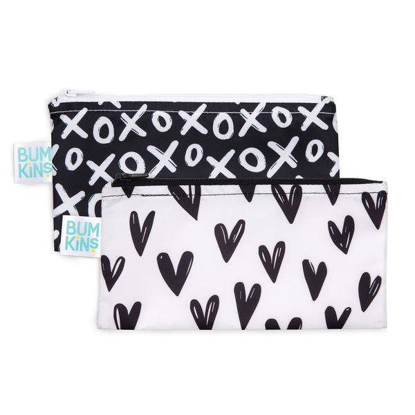 XOXO & Hearts Small Reusable Snack Bag, 2-Pack