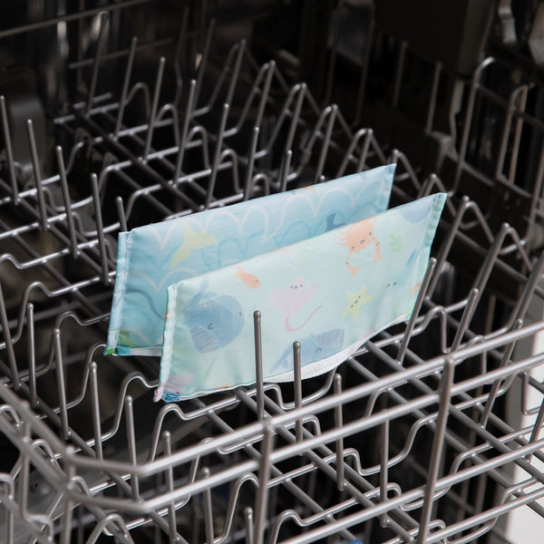 Ocean Life & Whale Tail Reusable Snack Bag, Small 2-Pack