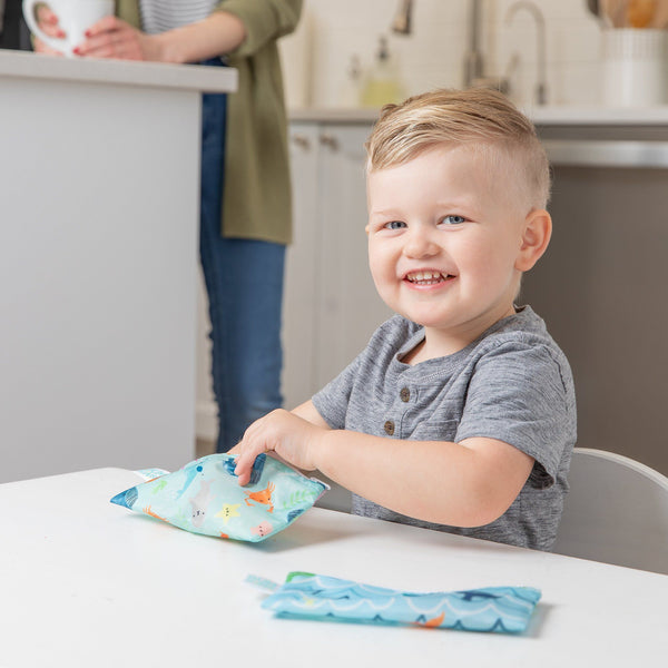 Ocean Life & Whale Tail Reusable Snack Bag, Small 2-Pack