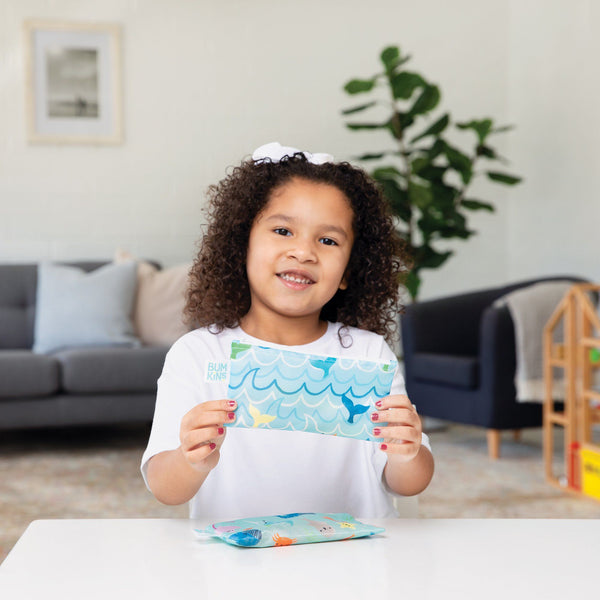 Ocean Life & Whale Tail Reusable Snack Bag, Small 2-Pack