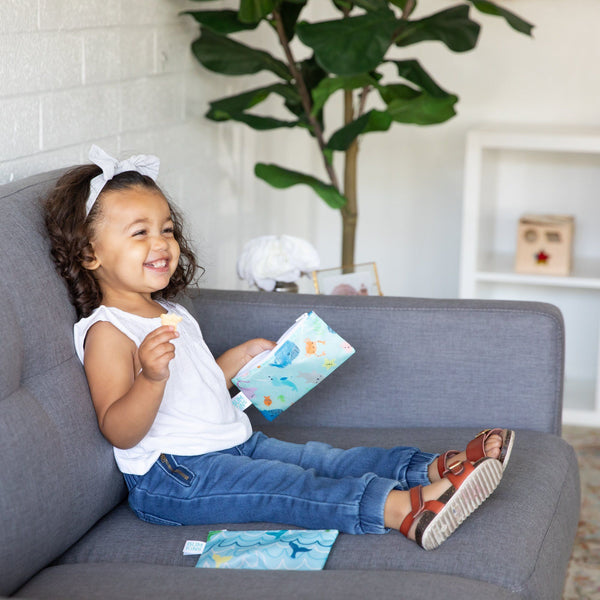 Ocean Life & Whale Tail Reusable Snack Bag, Small 2-Pack