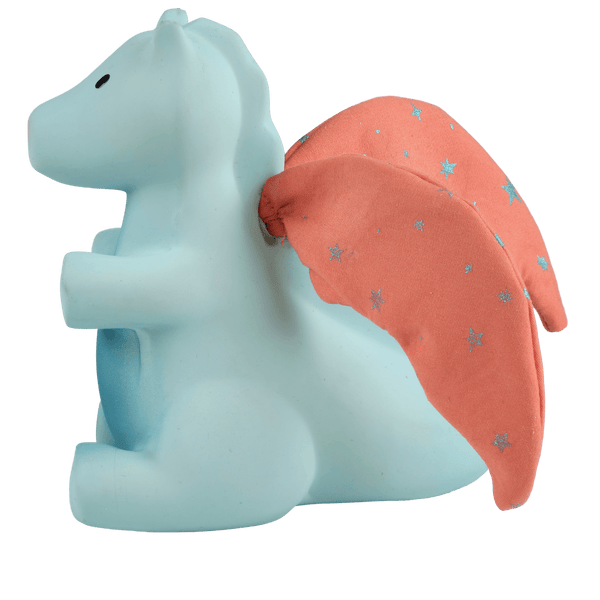 Sunrise Dragon Organic Natural Rubber Rattle With Crinkle Wings