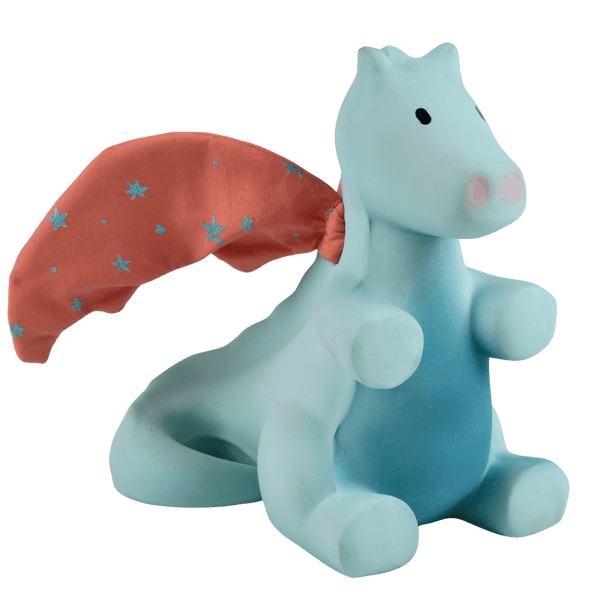 Sunrise Dragon Organic Natural Rubber Rattle With Crinkle Wings