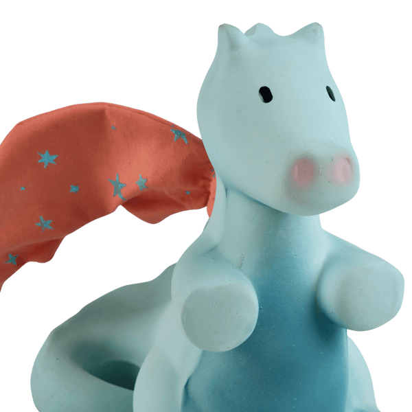 Sunrise Dragon Organic Natural Rubber Rattle With Crinkle Wings