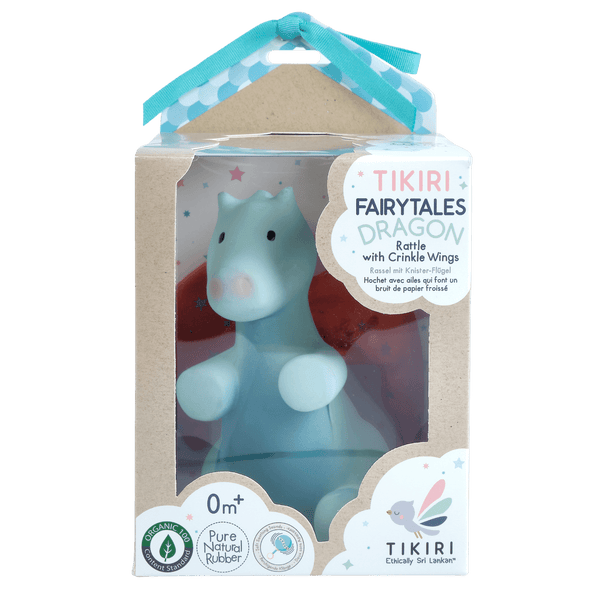 Sunrise Dragon Organic Natural Rubber Rattle With Crinkle Wings