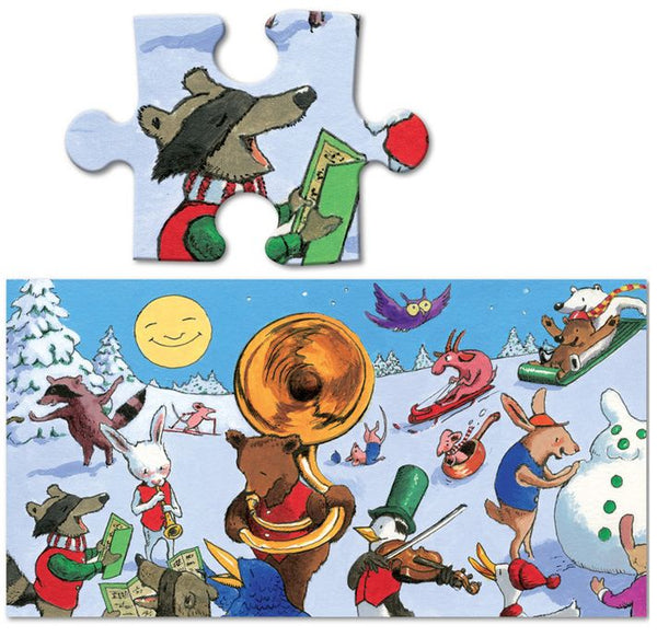 Eeboo Snow Party Panoramic Floor Puzzle 48 piece (3 Feet Long)