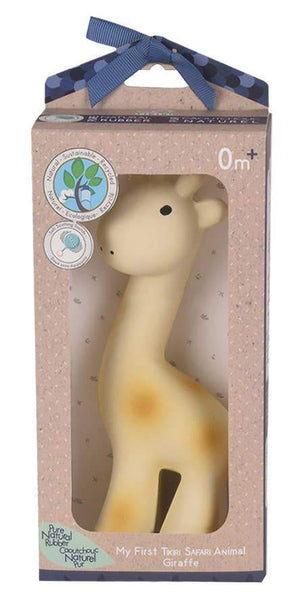 Giraffe - Organic Natural Rubber Rattle, Teether & Bath Toy