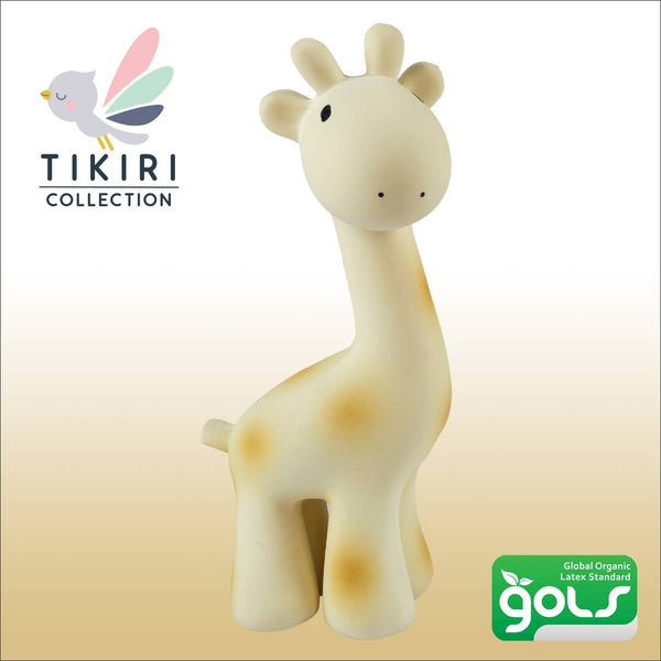 Giraffe - Organic Natural Rubber Rattle, Teether & Bath Toy