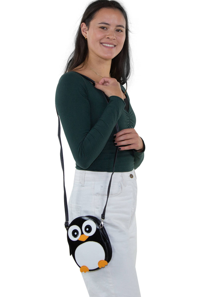 Wide Eyed Penguin Purse Three LiL Monkeys