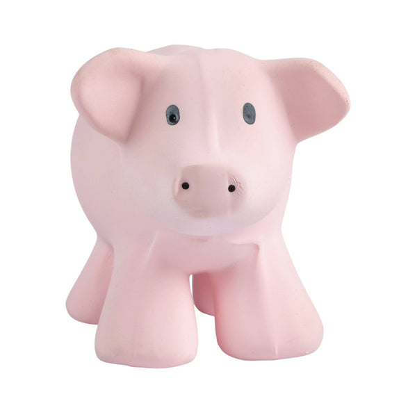 Pig -Organic Natural Rubber Rattle. Teether & Bath Toy