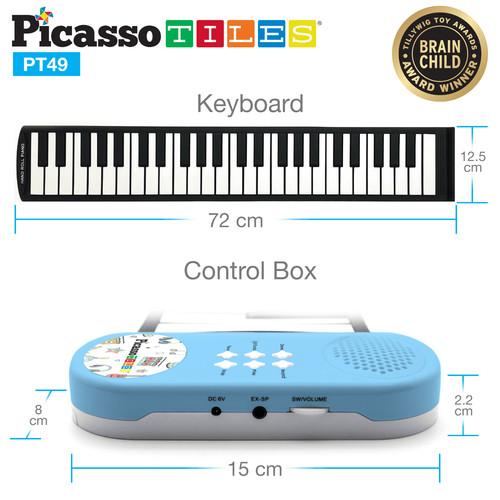 PicassoTiles 49-Key Roll Up Kids Piano w/Speaker - Three LiL Monkeys Three LiL Monkeys
