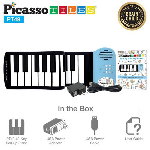 PicassoTiles 49-Key Roll Up Kids Piano w/Speaker - Three LiL Monkeys Three LiL Monkeys
