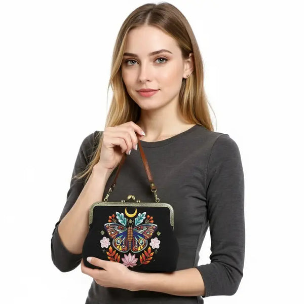 Frog in the Lily Pond Kiss Lock Bag