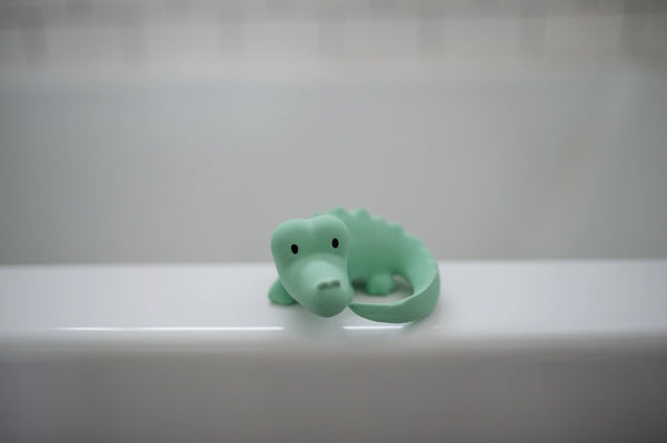 Crocodile Organic Natural Rubber Rattle, Teether & Bath Toy