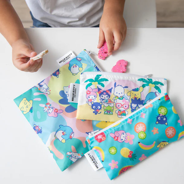 Reusable Snack Bag, 3 Pack: Hello Kitty® and Friends Tropical Party