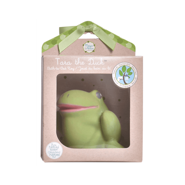 Gemba the Frog Organic Natural Rubber Teether, Rattle & Bath Toy