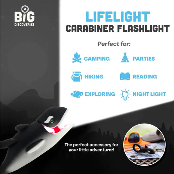 LifeLight Animal Carabiner Flashlight - Orca