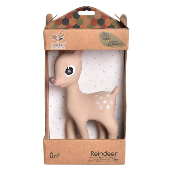 Ralphie Reindeer-Organic Rubber Rattle, Teether & Bath Toy