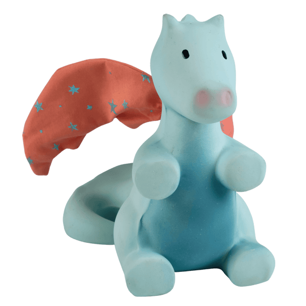 Sunrise Dragon Organic Natural Rubber Rattle With Crinkle Wings