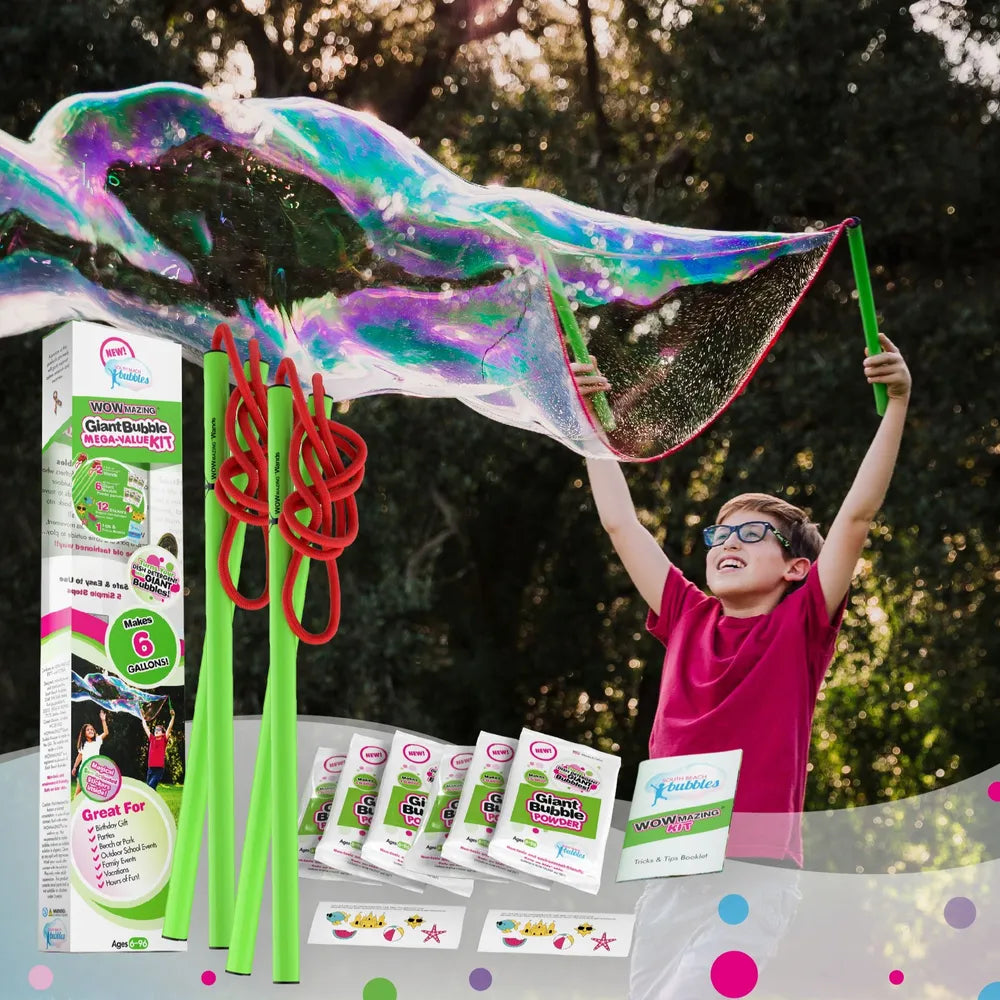WOWmazing™ Giant Bubbles (Mega Value Kit: 2 Large Wands. Makes 6 Gallons!)