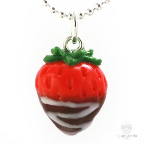 Scented Chocolate Covered Strawberry Necklace